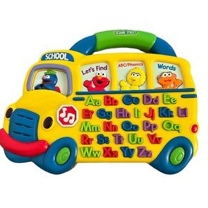 Vintage Rare Mattel Sesame Street Rockin School Bus alphabet